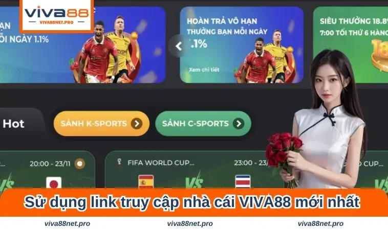 Sử dụng link truy cập nhà cái VIVA88 mới nhất